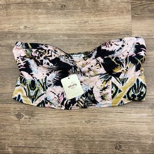 Intimately Free People bandeau black pink palm top
